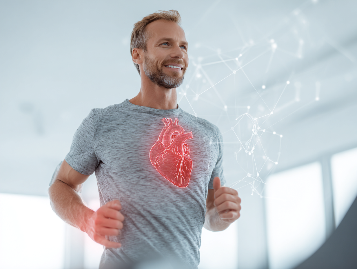 Кардіо-вправи для серця - здорова людина виконує вправи на свіжому повітрі